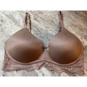 Maidenform Women's 36C Your Lift Wireless Lace-Trim Bra DM1196 Mauve Nude